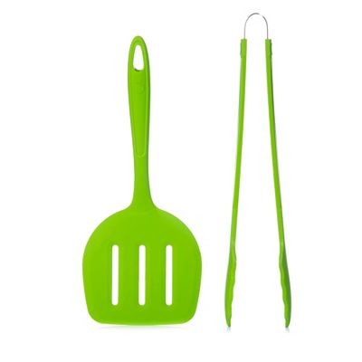 KOCHBLUME® Grill-Set Gourmetzange & XL-Wender aus Silikon, 2tlg.