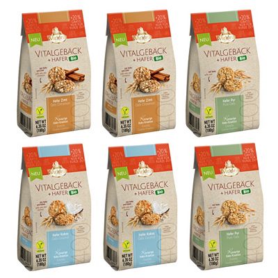 Thumbnail - WICKLEIN Bio Vitalgebäck 3 Sorten, 6 Packungen exklusiv bei QVC Inhalt 1.080g