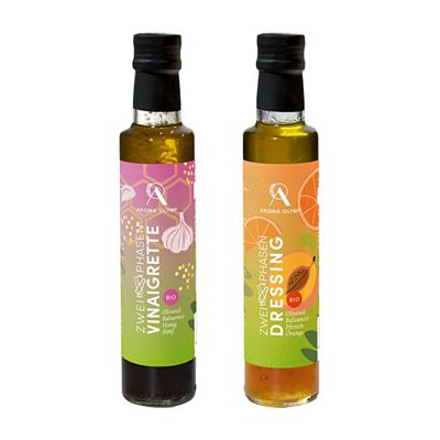 Thumbnail - AROMA OLYMP Bio Zwei-Phasen Set Vinaigrette Klassik und Pfirsich-Orange Inhalt 500ml