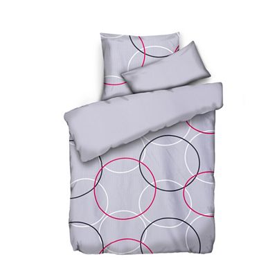 SOFT WAVE Wendebettwäsche Grafik mit Ringen Mikrofaser Seersucker Einzelbett, 3tlg.