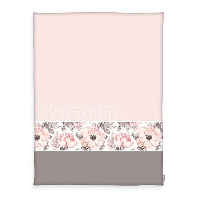 Bench Decke floral mit Schriftzug Wellsoft-Flausch ca. 150x200cm