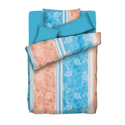 SOFT WAVE Bettwäsche Grafik & Ranken Mikrofaser Seersucker Einzelbett, 5tlg.