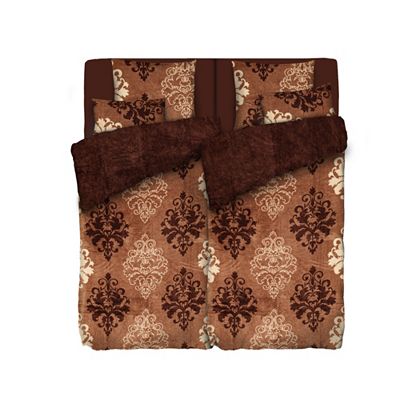 BADIZIO Classic Wendebettwäsche Ornamente Mikrofaser Plüsch Doppelbett, 8tlg.