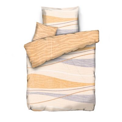 BADIZIO Classic Wendebettwäsche Wellen-Design Mikrofaser Plüsch Einzelbett, 3tlg.