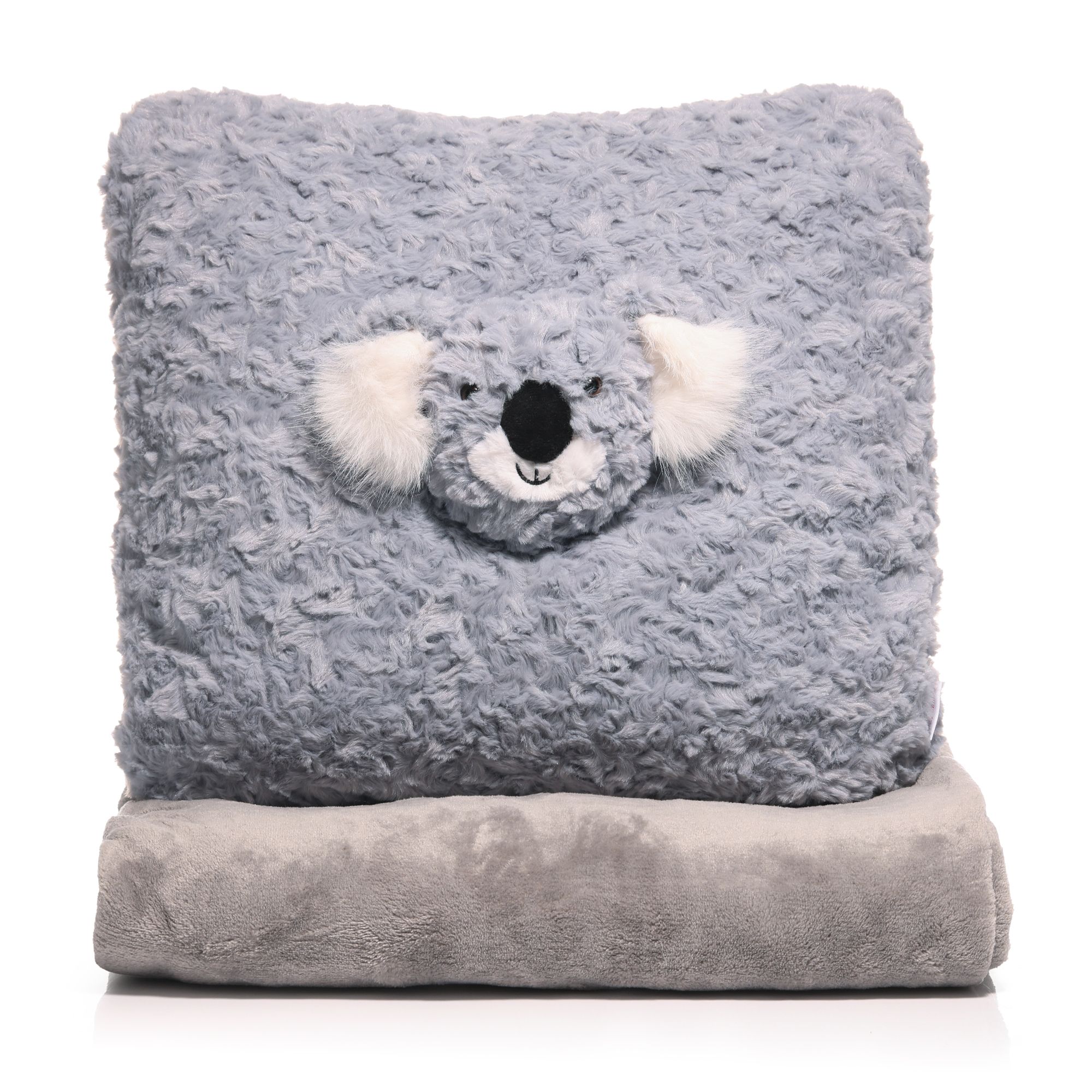 MONT CHALET 2in1-Kissen & Plaid 3D-Koalatierkopf Mikrofaser, waschbar 40x40cm / 130x170cm