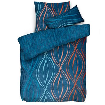 MONT CHALET Wendebettwäsche geschwungene Linien Mikrofaser Chinchilla Einzelbett, 3tlg.