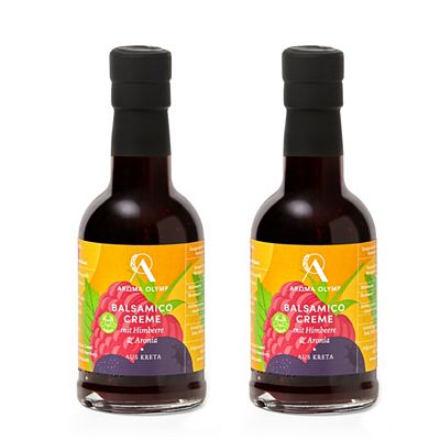 Thumbnail - AROMA OLYMP Balsamico Creme mit Himbeere & Aronia exklusiv bei QVC Inhalt 2x 200ml