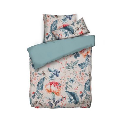 JERYMOOD Rib-Jersey Wendebettwäsche Blumenwiese Mikrofaser Jersey Einzelbett, 3tlg.