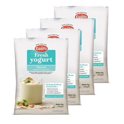 EASIYO Joghurtpulver klassische Sorten 4 Beutel für 4kg sortenrein