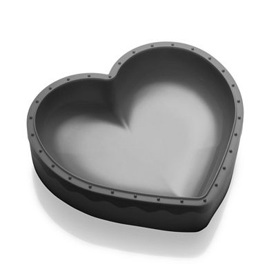 COOLINATO Herzbackform Platin Silikon für 3D-Kuchen 23x25cm