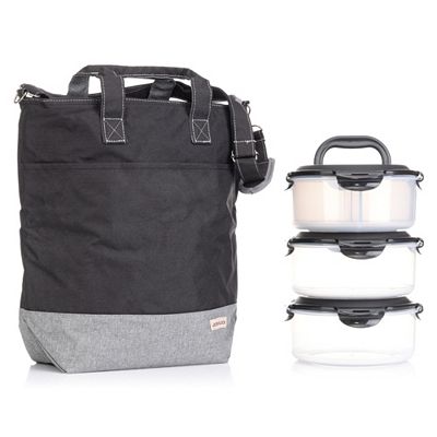 LocknLock 3 Frischhaltedosen mit Tragegriffen inkl. Kühltasche je 2,1L Volumen