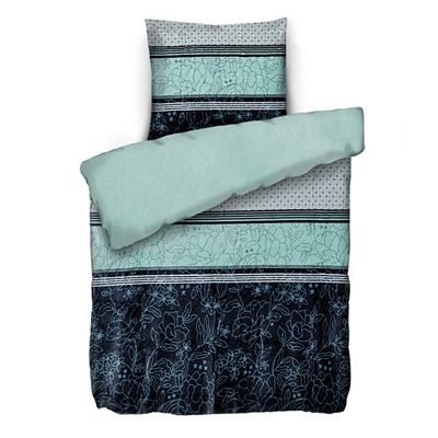 MONT CHALET Wendebettwäsche Blumengrafik Mikrofaser Chinchilla Einzelbett, 2tlg.