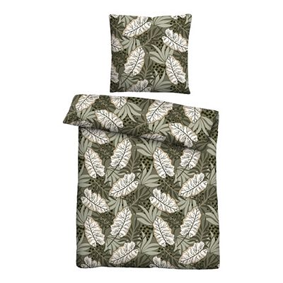 Castell® Bettwäsche Tropenblätter Baumwoll Renforcé Einzelbett, 2tlg.