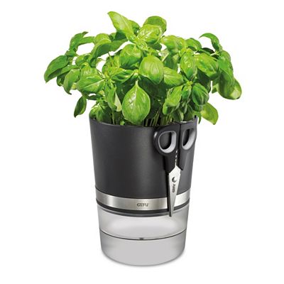 GEFU® Botanico Kräuter Set Kräutertopf mit Bewässerungssystem und Kräuterschere