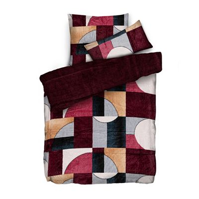 BADIZIO Classic Wendebettwäsche grafisch gesondert Mikrofaser Plüsch Einzelbett, 3tlg.