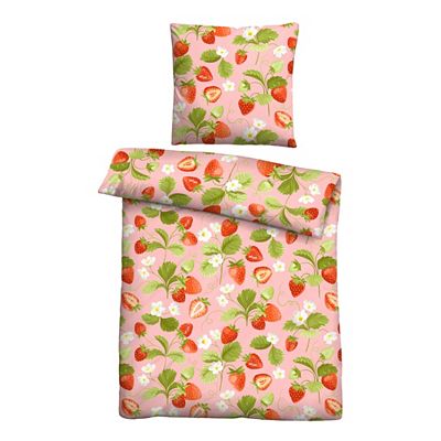 Castell® Bettwäsche Erdbeeren Baumwoll Renforcé Einzelbett, 2tlg.