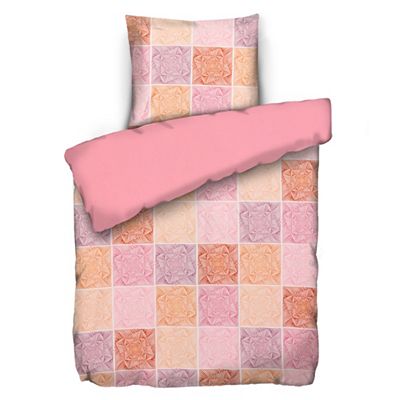 JERYMOOD Wendebettwäsche Grafik aus Quadraten Mikrofaser Jersey Einzelbett, 2tlg.