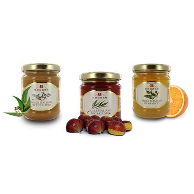BREZZO 3 italienische Honige Orange, Kastanie & Eukalyptus Inhalt 3x 250g