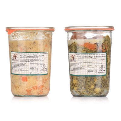 Thumbnail - ALTE HEIMATKÜCHE Grünkohl und/oder Kartoffelsuppe in Weckgläsern Inhalt 2x 700g
