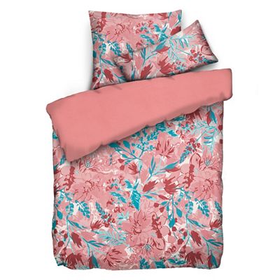 JERYMOOD Wendebettwäsche moderner Blumendruck Mikrofaser Jersey Einzelbett, 3tlg.