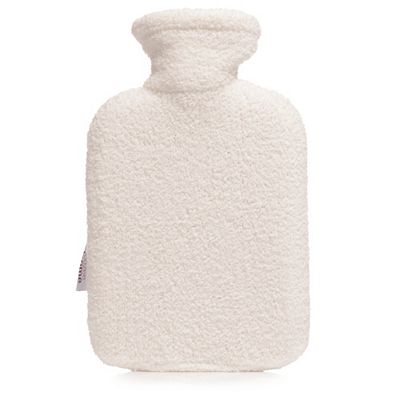 COZEE HOME Wärmflasche Jacquard mit Struktur Fluffy Bouclé 1,5L