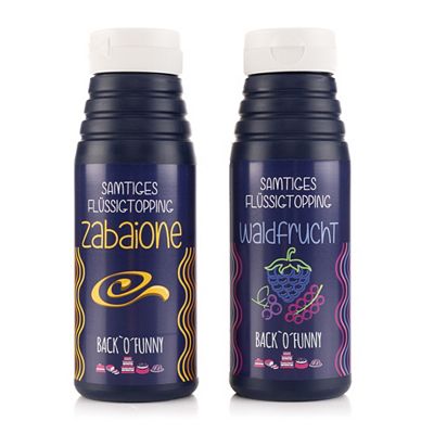 BACK'O'FUNNY Samtiges Flüssigtopping zum Garnieren Inhalt 2x 225ml