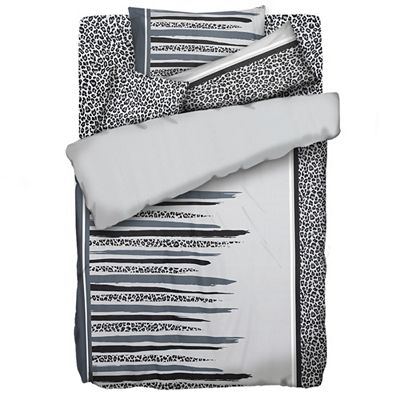 JERYMOOD Wendebettwäsche Leo-Spannbettlaken Mikrofaser Jersey Einzelbett, 5tlg.