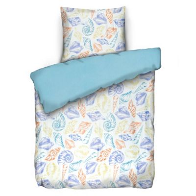 JERYMOOD Wendebettwäsche Muscheldesign Mikrofaser Jersey Einzelbett, 2tlg.