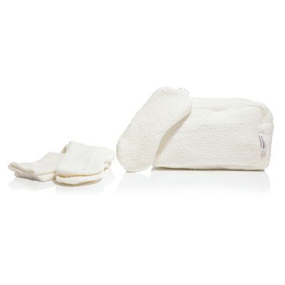 COZEE HOME Reiseschlaf-Set uni mit Struktur Fluffy Bouclé waschbar, 3tlg.