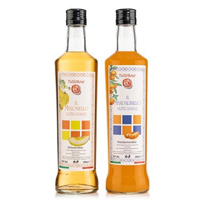 TUTTOBONO® Mandarinenlikör und Melonenlikör im Set, 30% vol. Inhalt 2x 500ml