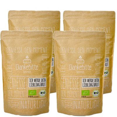 DANKEBITTE Bio Backmischungen für Kuchen 4 versch. Sorten Inhalt 1.972g