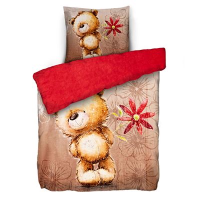 MONT CHALET Wendebettwäsche Teddymotiv Mikrofaser Chinchilla Einzelbett, 2tlg.