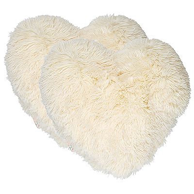 MONT CHALET Fellimitat Hochflor 2 Herzkissen ca. 40x40cm