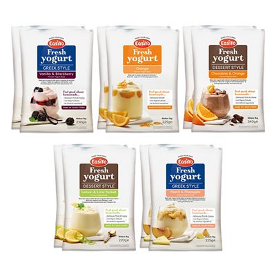 EASIYO Joghurtpulver für 10kg selbstgemachten frischen Joghurt 5 versch. Sorten