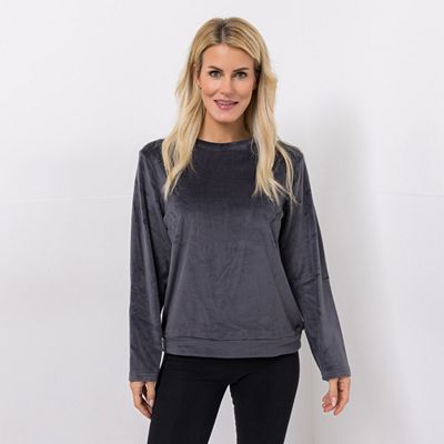 Thumbnail - MONT CHALET Damen-Pullover uni Mikrofaser Samtfell lässige Passform
