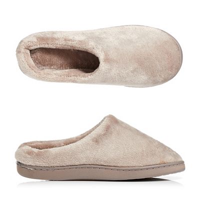 B-Ware MONT CHALET uni Damen-Hausschuh Mikrofaser Chinchilla weich gepolstert