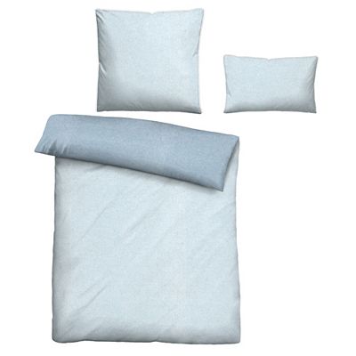 biberna® Wendebettwäsche uni Melange Baumwoll Flanell Einzelbett, 3tlg.