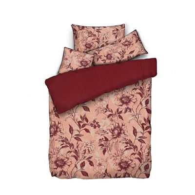 WINTERENGEL Wendebettwäsche Blumen / Paspel Mikrofaser Flanell Einzelbett, 4tlg.