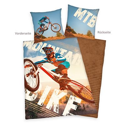 Thumbnail - Young Collection Wendebettwäsche Mountenbiker Baumwoll Renforcé Einzelbett, 2tlg.
