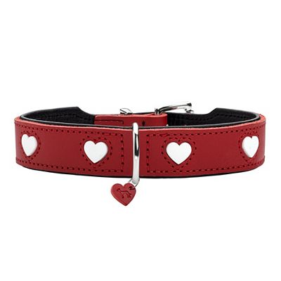 HUNTER® Halsband LOVE Handarbeit Rindsleder inkl. Zierelement