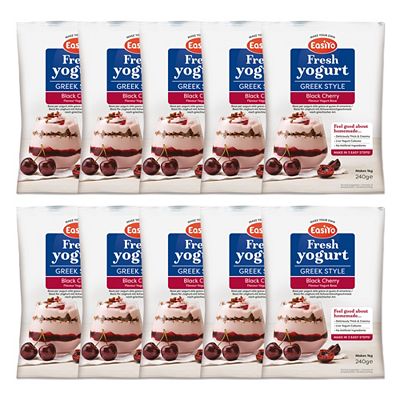EASIYO Joghurtpulver für 10kg frischen Joghurt Sorte: griech. Art Schwarzkirsche