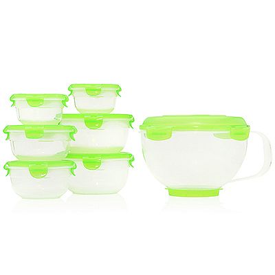 LocknLock 6 Frischhaltedosen und 1 Rührschüssel mit Henkel Gesamtvolumen 6,16L