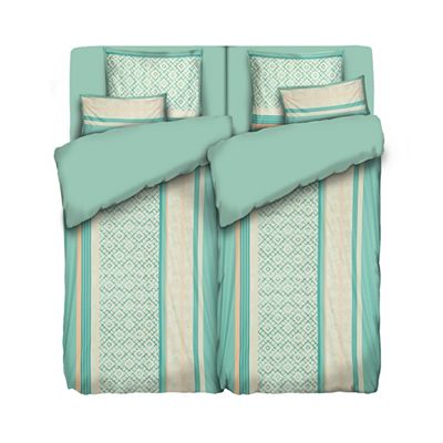 JERYMOOD Wendebettwäsche Rautengrafik Mikrofaser Jersey Doppelbett, 8tlg.