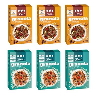 Thumbnail - 3BEARS 2 Sorten Granola von Influencerin Sarah Harrison 1.950g, 6 Packungen