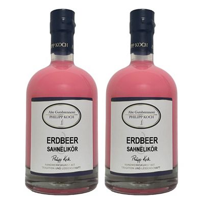 ALTE GUTSBRENNEREI PHILIPP KOCH Erdbeer Sahnelikör 2 Flaschen à 500ml 15% vol.