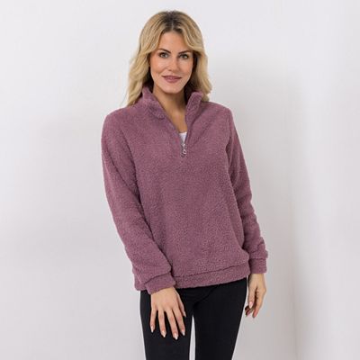 COZEE HOME Loungwear Troyer uni MF Fluffy Bouclé lässige Passform