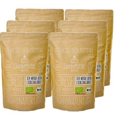 DANKEBITTE Bio Backmischungen Nussbrote Vorteilsset 3 Sorten, 6 Packungen Inhalt 3.506g