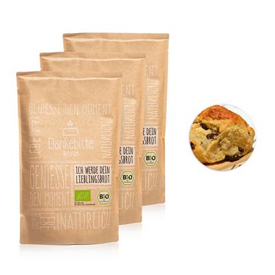 Thumbnail - DANKEBITTE Bio-Backmischung Rosinenbrötchen 3 Packungen für ca. 24 Brötchen