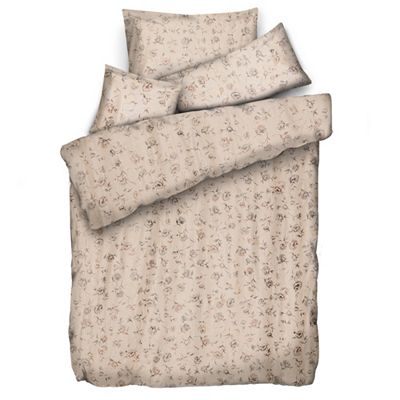 WINTERENGEL Bettwäsche Metallic-Rosen Mikrofaser Flanell Einzelbett, 4tlg.