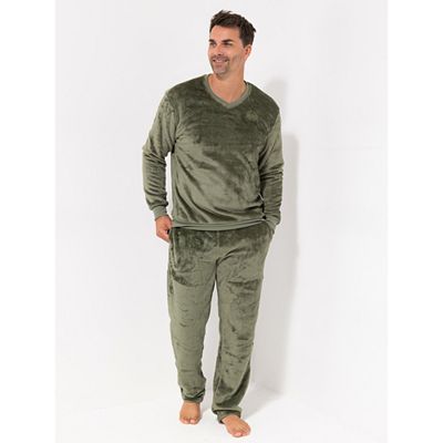 Thumbnail - MONT CHALET Herren-Pullover uni Mikrofaser Chinchilla V-Ausschnitt